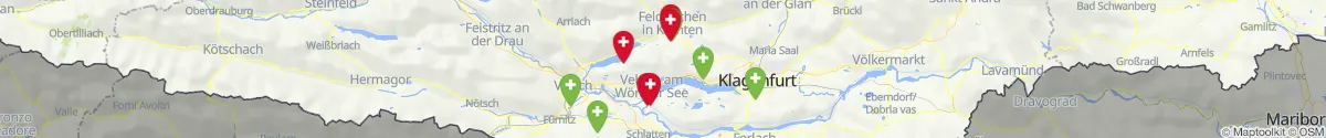 Kartenansicht für Apotheken-Notdienste in der Nähe von Steindorf am Ossiacher See (Feldkirchen, Kärnten)